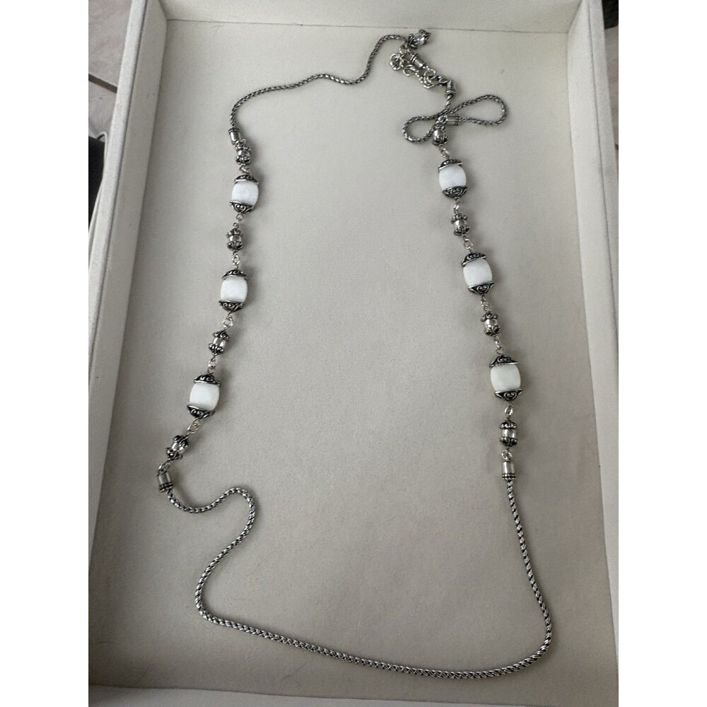 Retired BRIGHTON Bermuda Collection Long Necklace Mother Pearl Beaded 41-43”